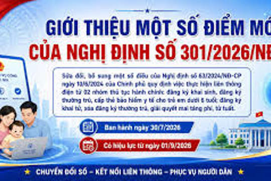 Từ 1/9/2026. Nhiều điểm mới khi thực hiện hiện liên thông thủ tục khai sinh, khai tử 